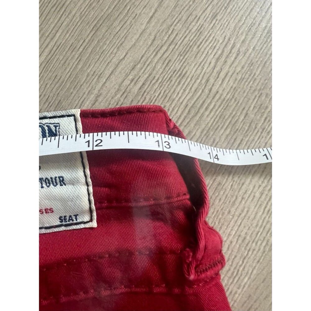 True Religion Swarovski Crystals Logo Leggings Red Skinny Jeans Size 26 - Picture 11 of 11
